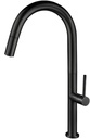 Grifo cocina alto extraíble monomando negro mate – Serie Eufrates