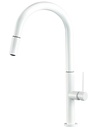 Grifo cocina alto extraíble monomando blanco – Serie Eufrates