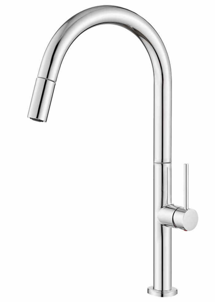 Grifo cocina alto extraíble monomando cromado – Serie Eufrates