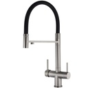 Grifo de cocina con 3 vías osmosis y flexible gun metal – Serie Manzanares